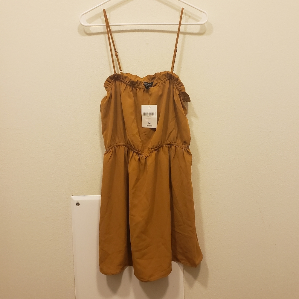 Dark mustard strap dress